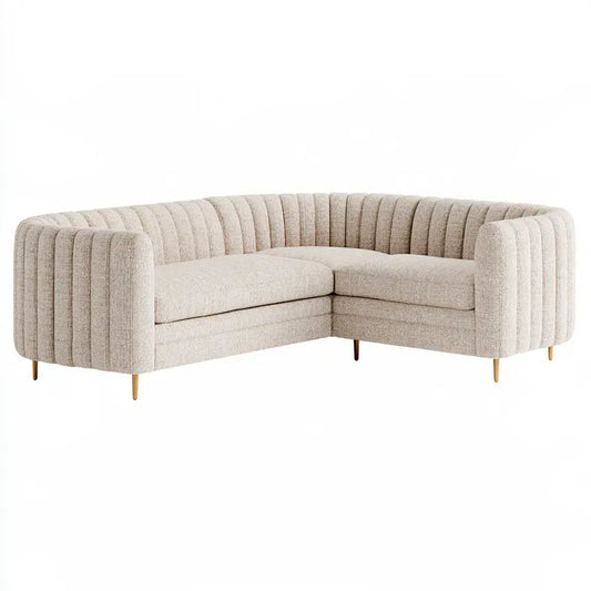 Sofá rinconero con tapizado acanalado - beige