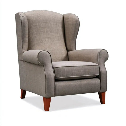 Sillón orejero con brazos redondos - gris